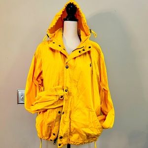 Vtg Polo Ralph Lauren Men's Jacket Yellow Full Zip w/ Hood XL